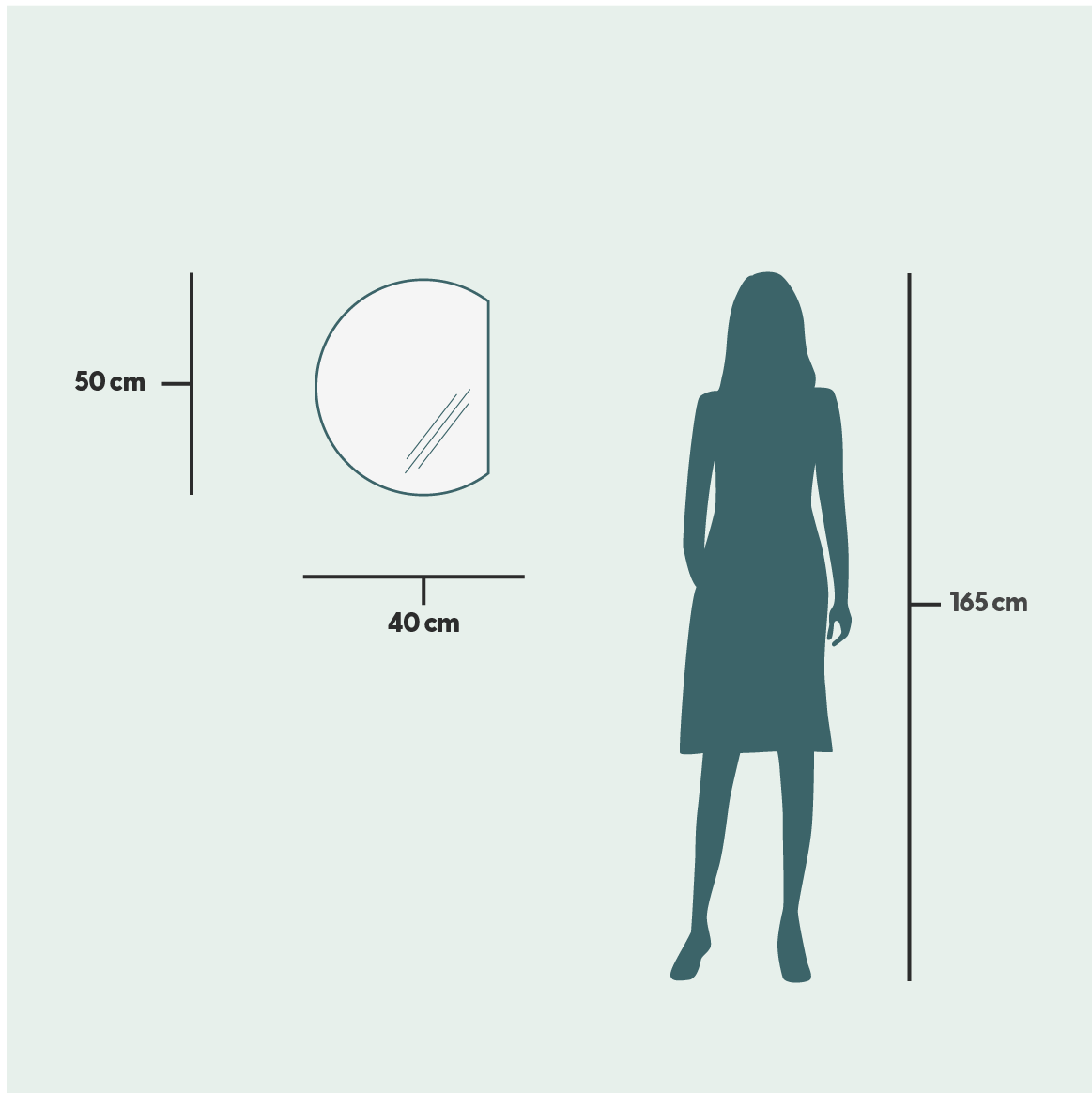 Half Circle LED Mirror (40x50 cm)