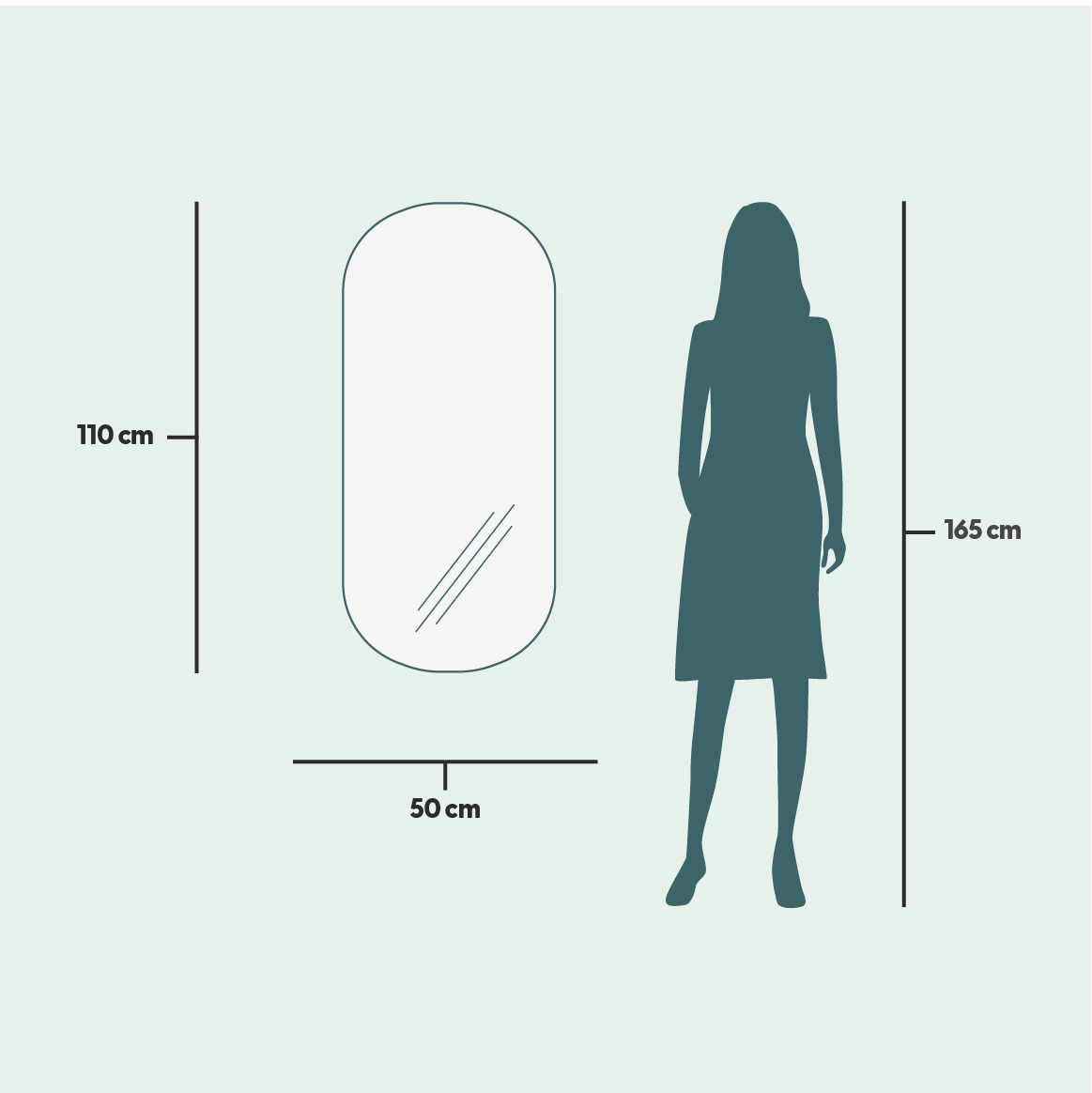 Stream wall mirror (50x110cm)