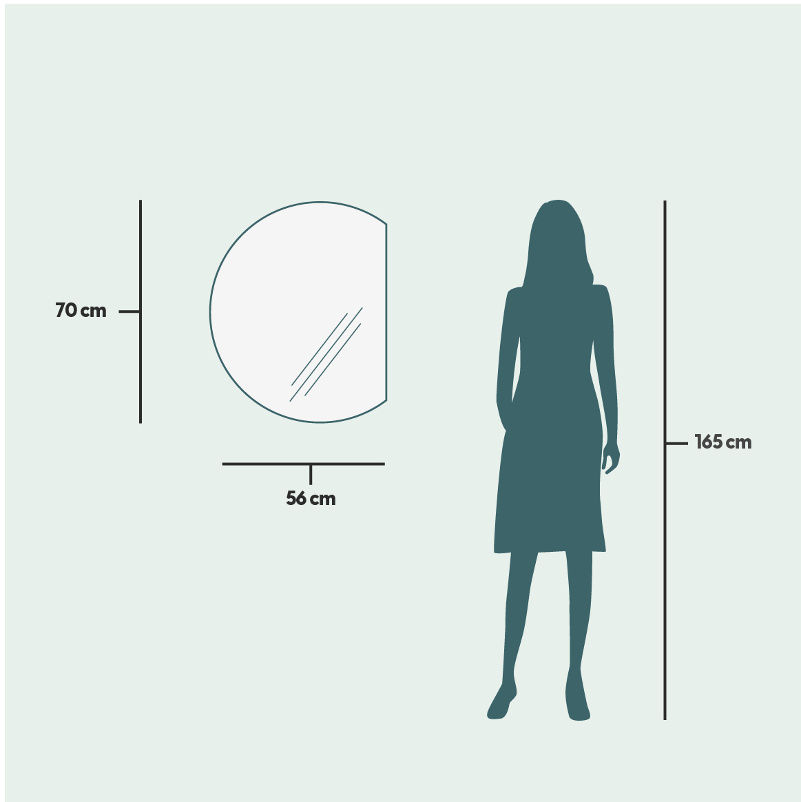 Half Circle LED Mirror (56x70 cm)