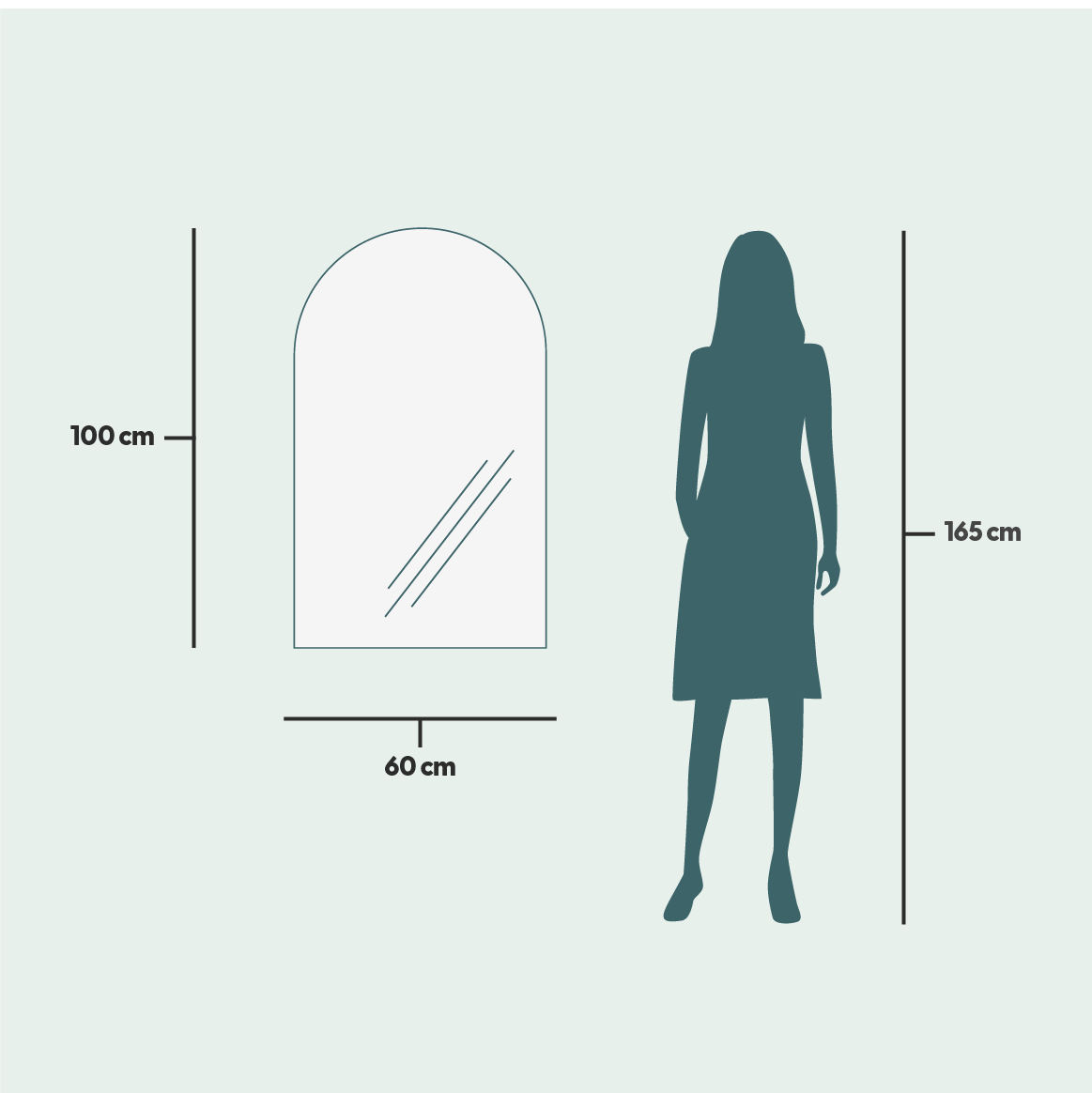 Full Lux LED-bågspegel (60x100 cm)