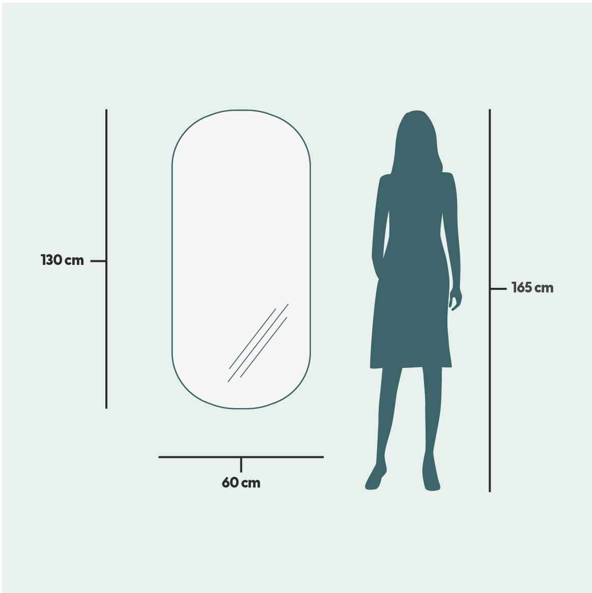 Stream wall mirror (60x130cm)