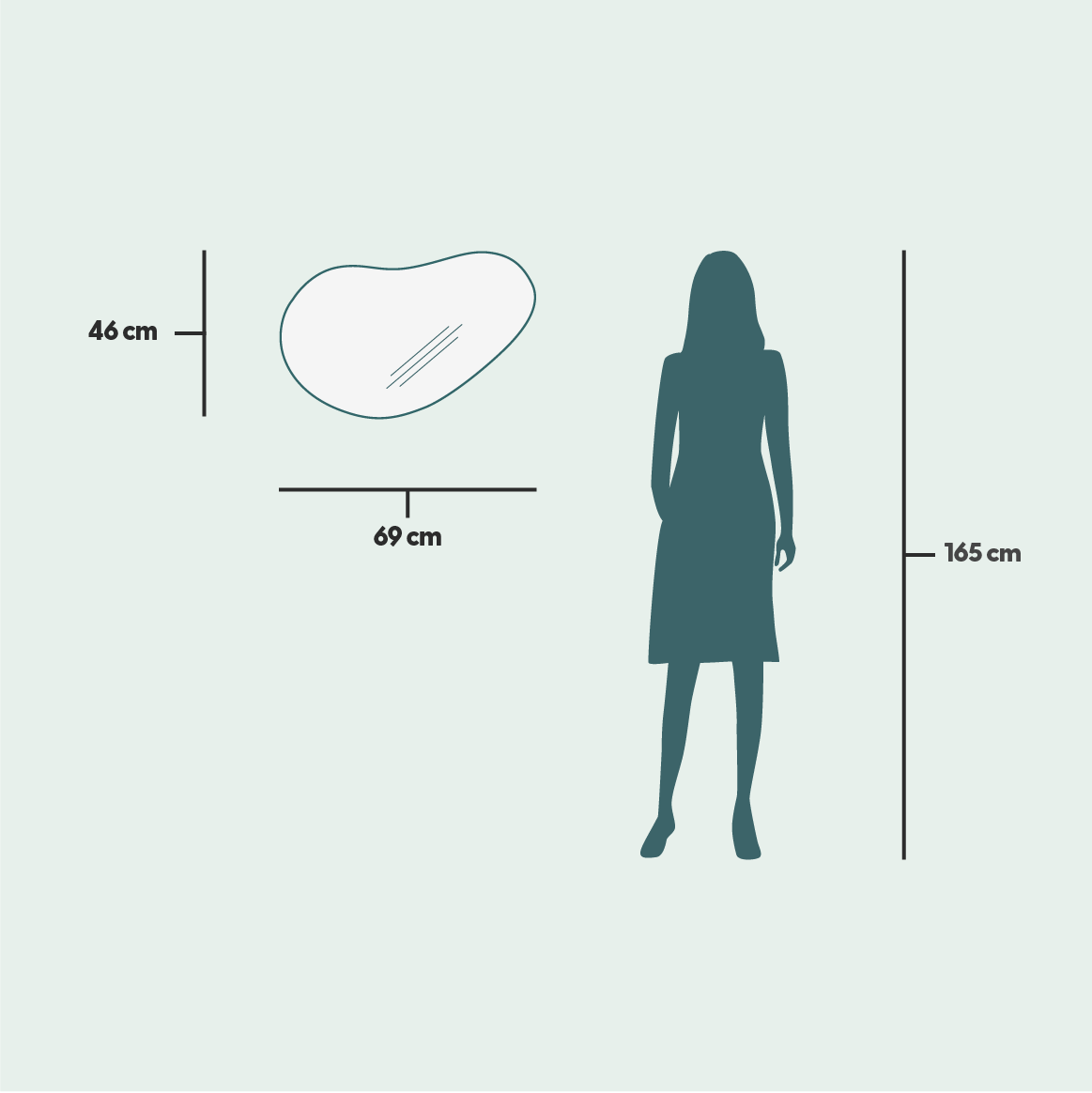 Islet - Spegel med krokfäste (69x46 cm)