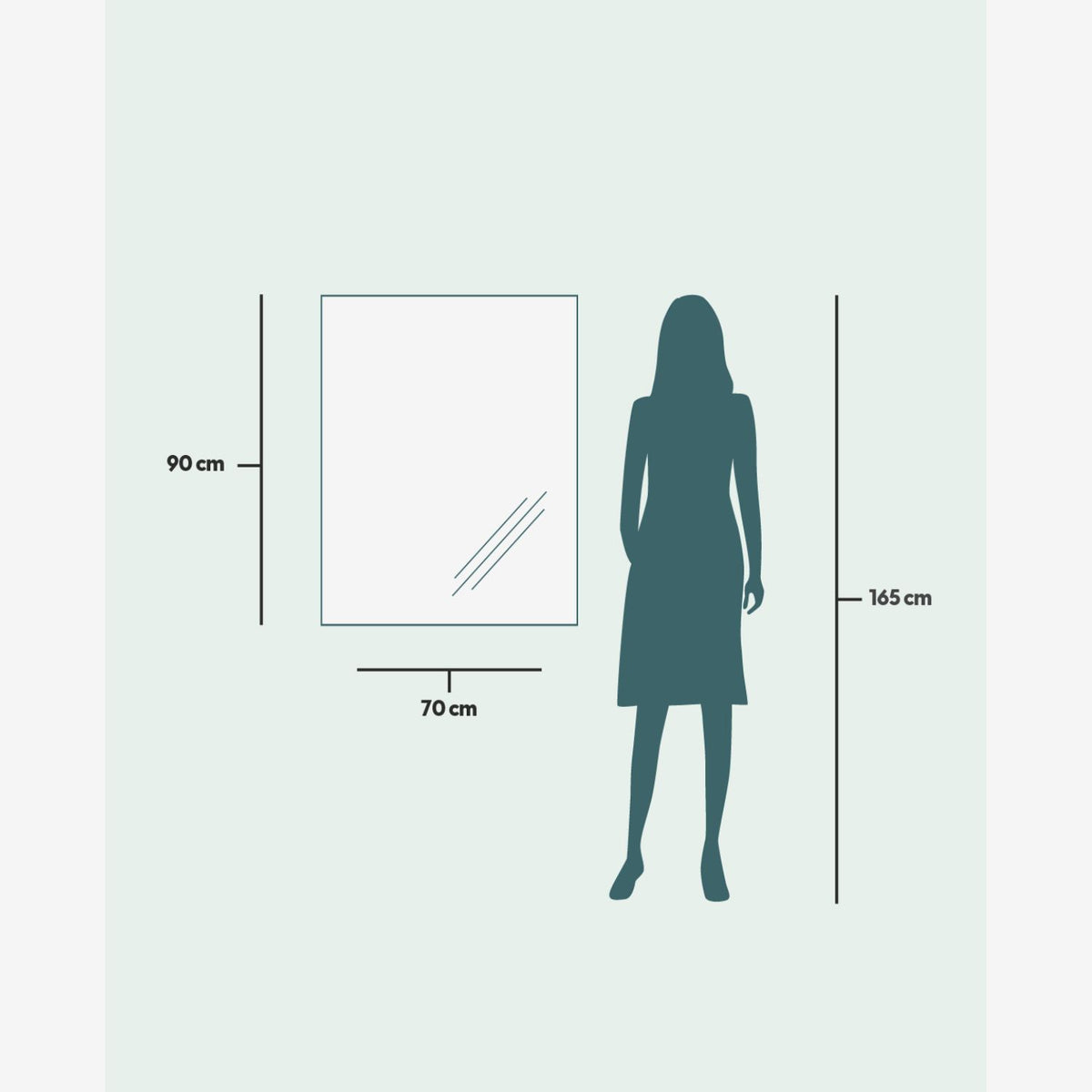 White Full Lux Mirror With Lights (70x90cm)