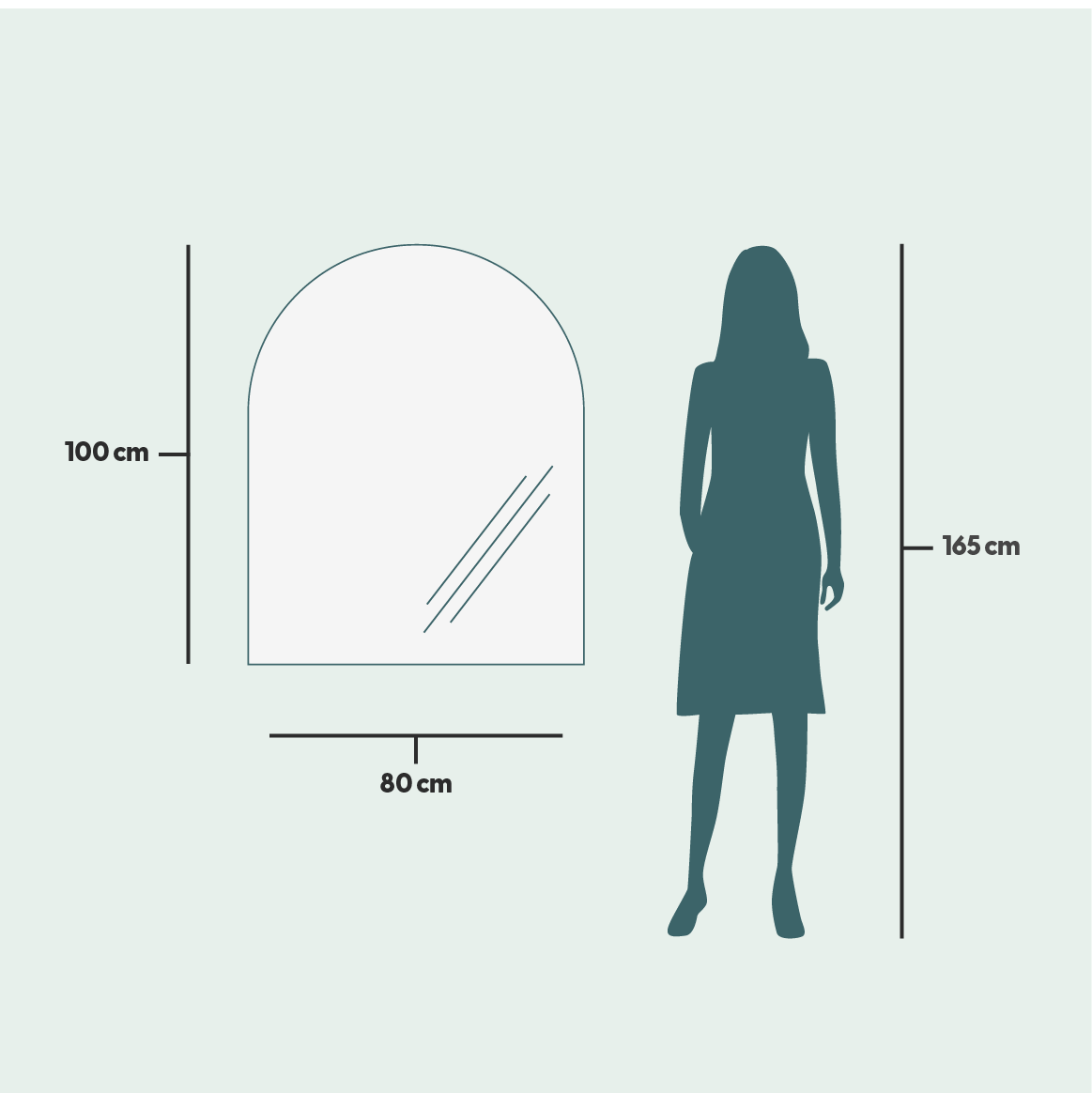 Kaari - Modern Bågspegel med LED-Belysning (80x100cm)