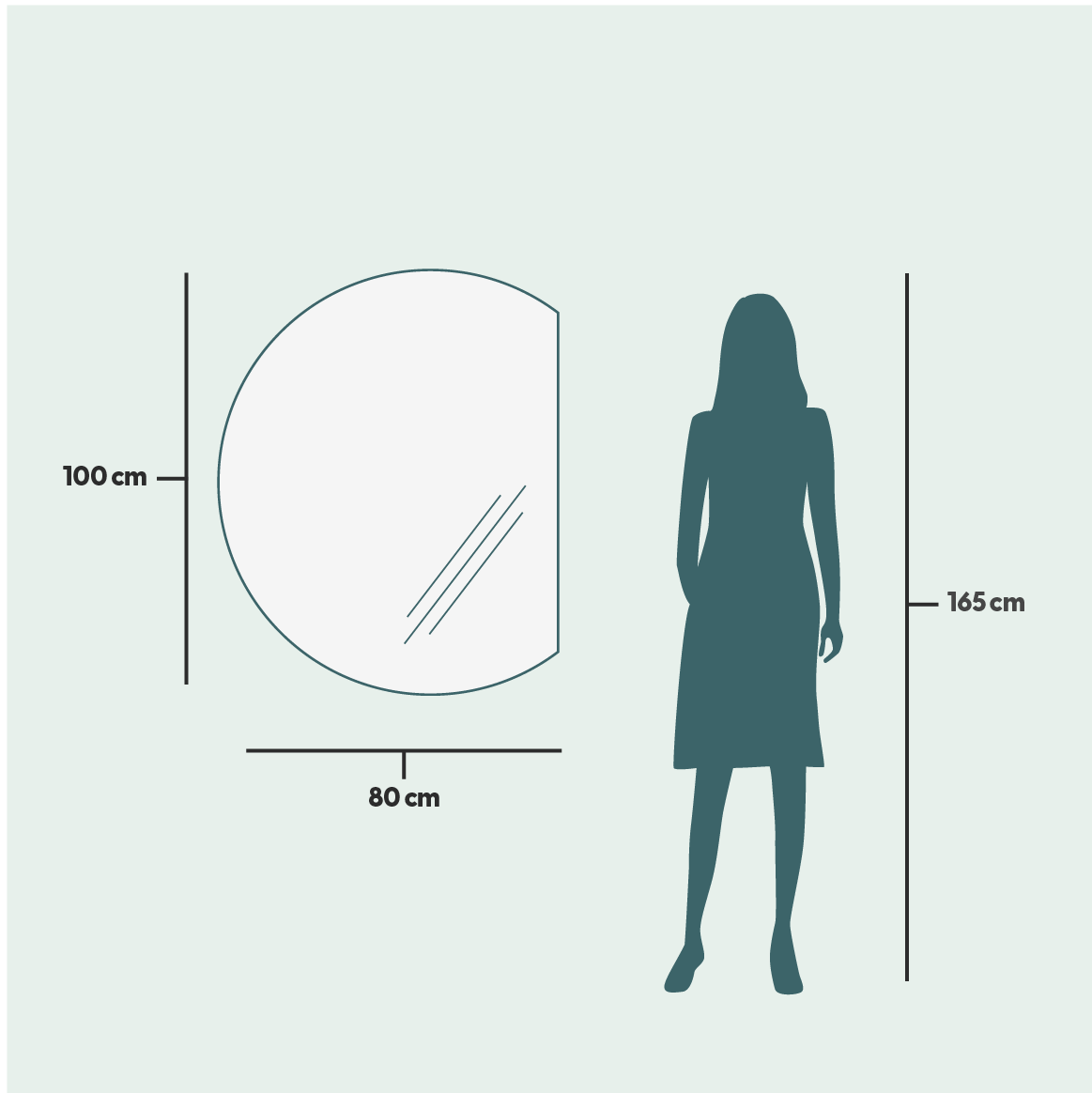 Half Circle LED Mirror (80x100 cm)