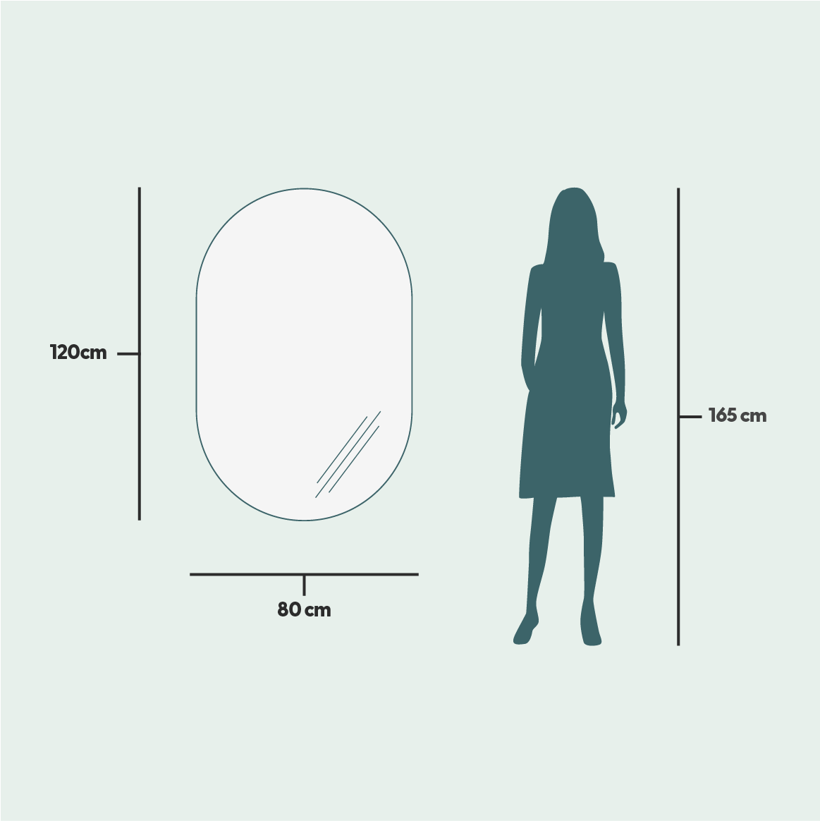 Full Lux Ovaler LED-Spiegel (80x120cm)