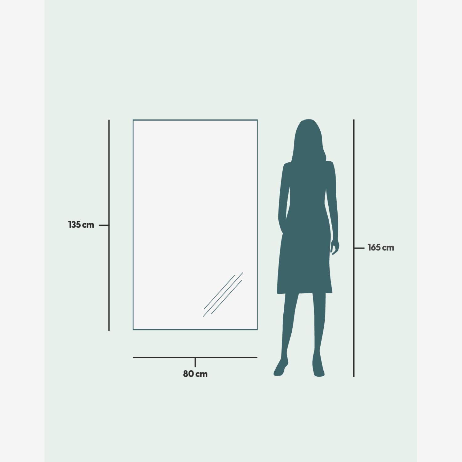 Slimline LED Mirror With Copper Frame (80x135cm)