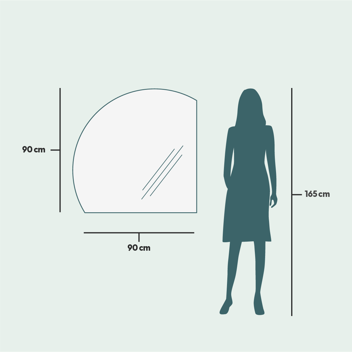 Edge Mirror With LED Lights (90x90 cm)