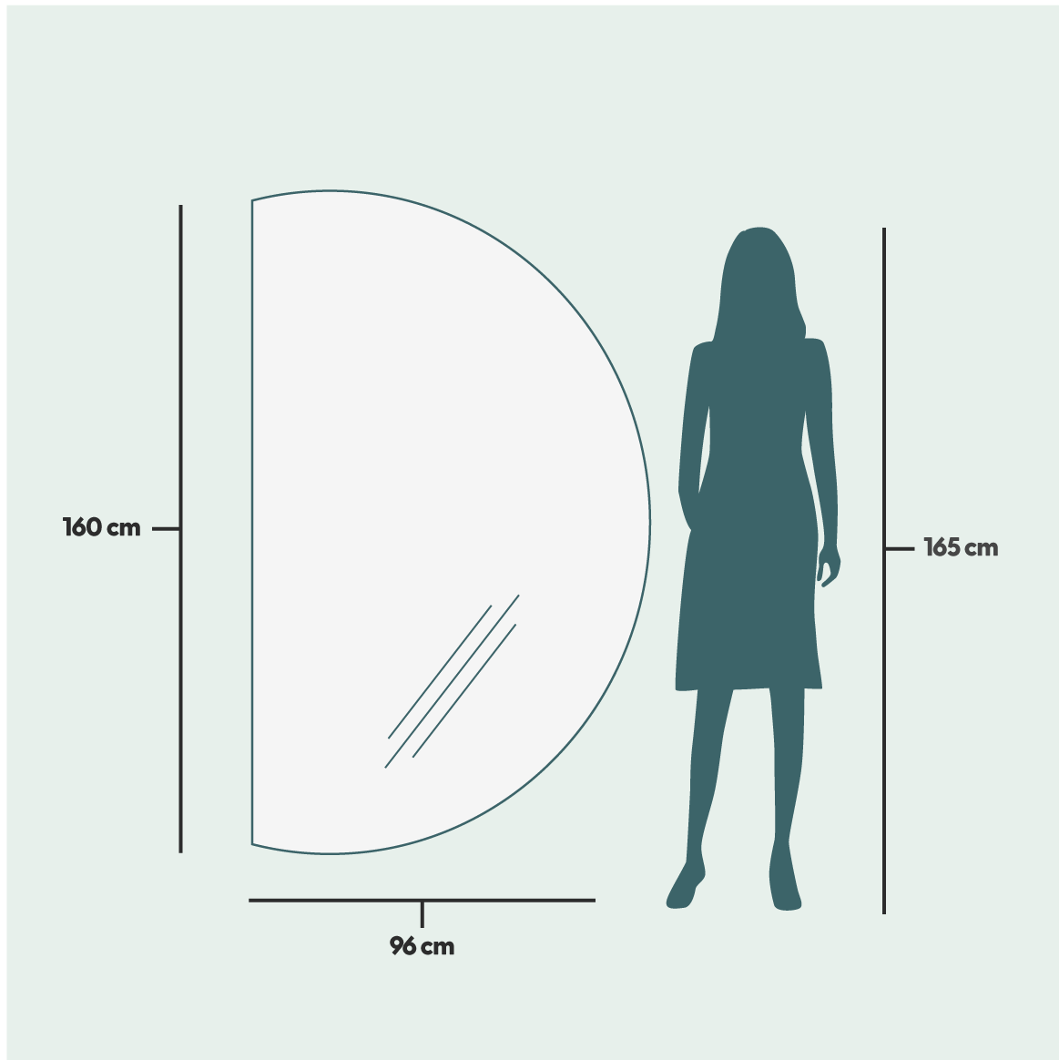 Half Moon Mirror (96x160 cm)