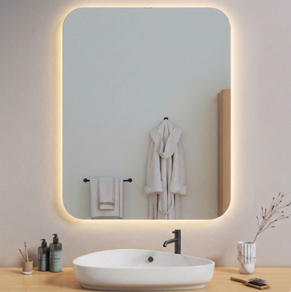 Aava wall mirror with LED lights (60x80 cm)