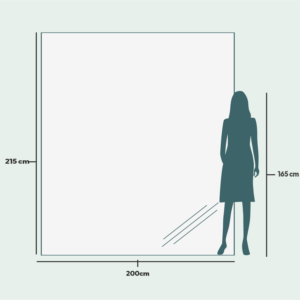 Slimline Ganzkörperspiegel mit LED-Beleuchtung und schwarzem Rahmen (200x215 cm)