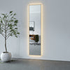 Slimline Full-Length LED Mirror With With Birch Frame (50x200 cm)