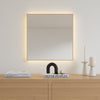Slimline LED Mirror With With Birch Frame (50x50 cm)