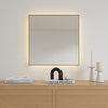 Slimline LED Mirror With With Thermo-Treated Alder Frame (50x50 cm)