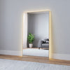 Slimline LED Mirror With With Birch Frame (80x135 cm)
