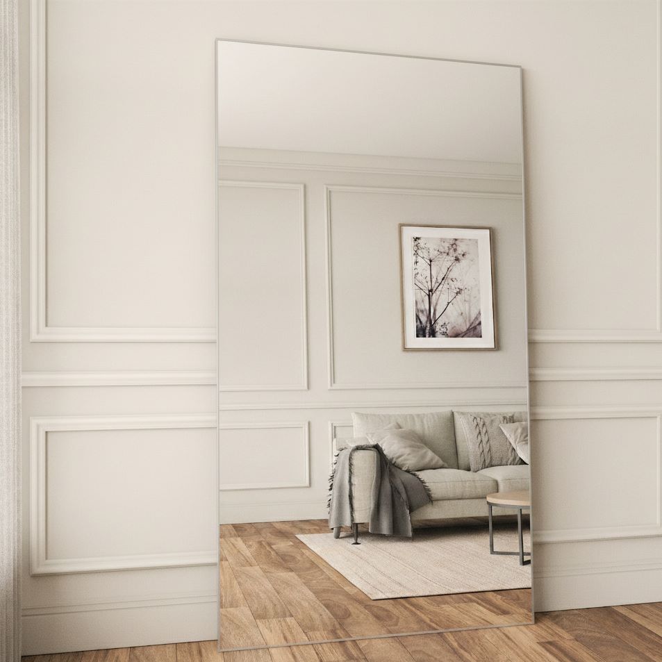 Slimline Spiegel Mit Silber Rahmen (110x210 cm)