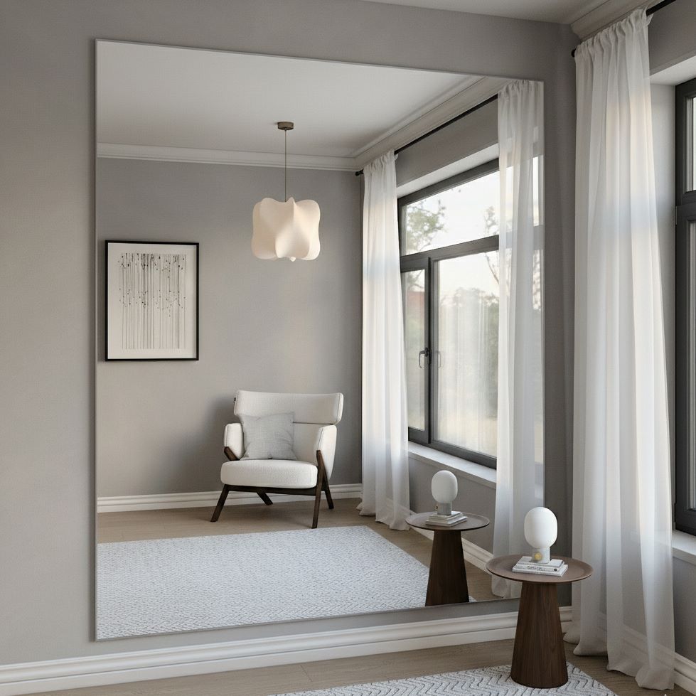 Giant Slimline Spiegel Mit Silber Rahmen (200x215 cm)