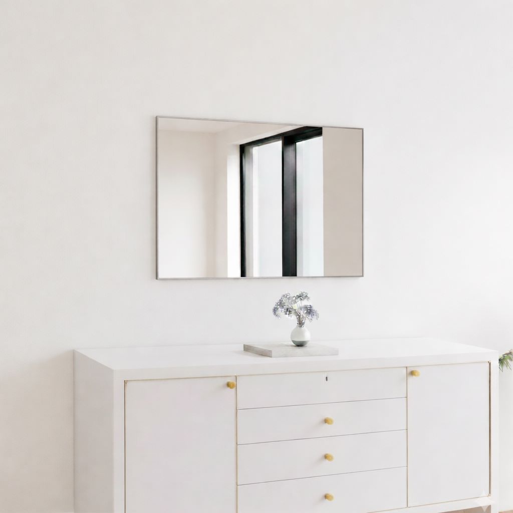 Slimline Spiegel Mit Silber Rahmen (50x60 cm)
