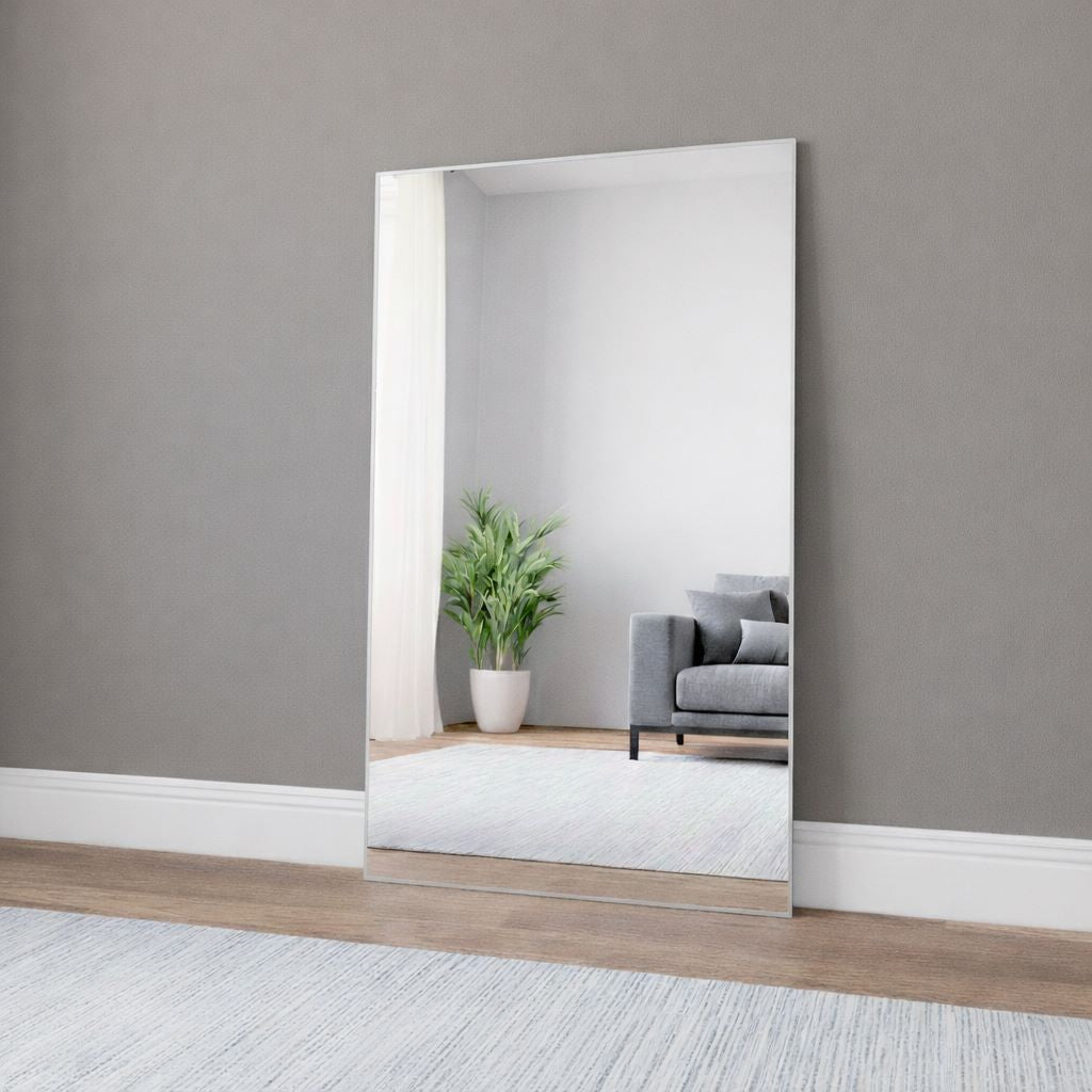 Slimline Spiegel Mit Silber Rahmen (80x135 cm)
