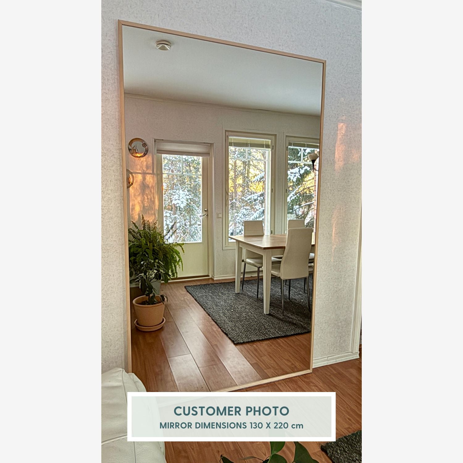 Slimline - Extra Large Full Length Mirror With Birch Frame (130x220 cm)