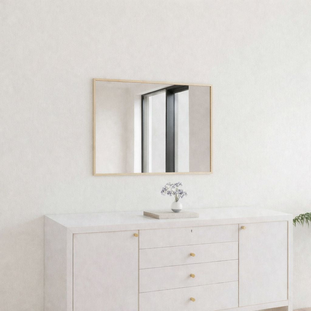 Slimline Spiegel Mit Birkenrahmen (50x60 cm)