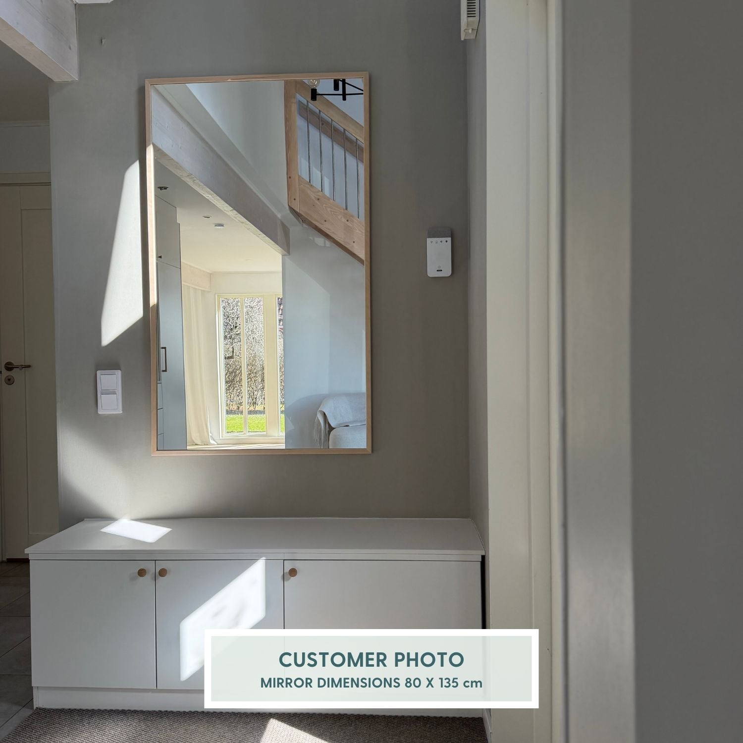 Slimline - Schmaler Ganzkörperspiegel Mit Birkenrahmen (100x170 cm)