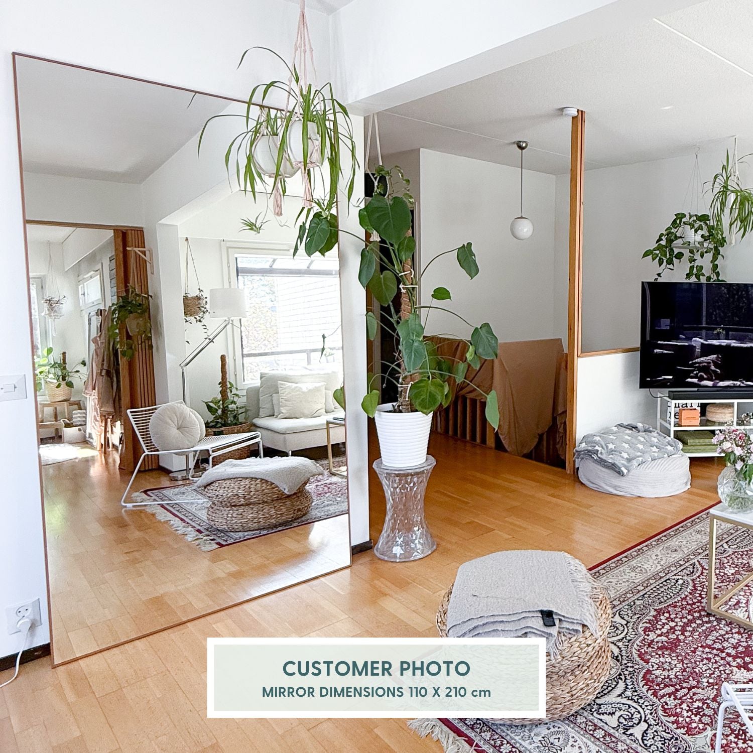 Slimline Full-Length Mirror With Copper Frame (110x210cm)