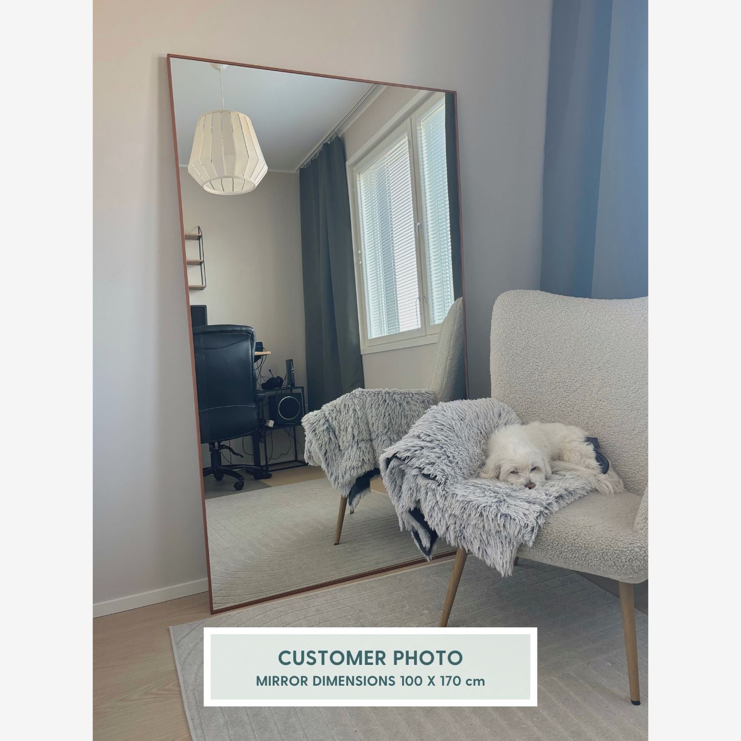 Slimline Mirror With Copper Frame (80x135cm)