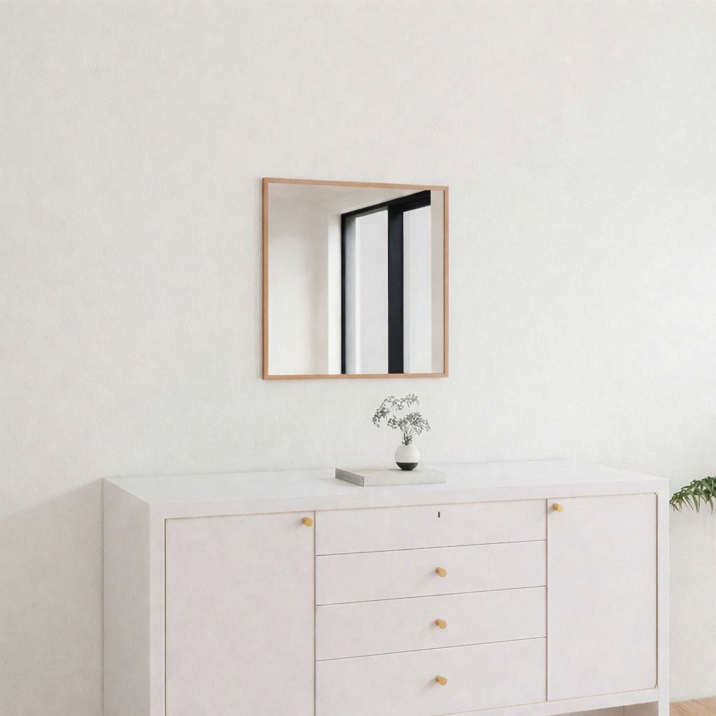 Slimline Mirror With Copper Frame (40x40 cm)