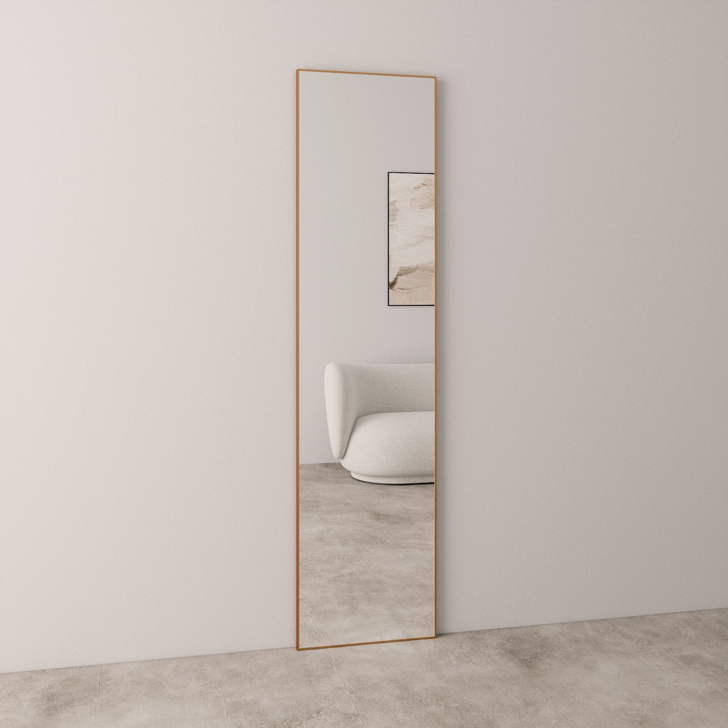 Slimline Full-Length Mirror With Copper Frame (50x200cm)