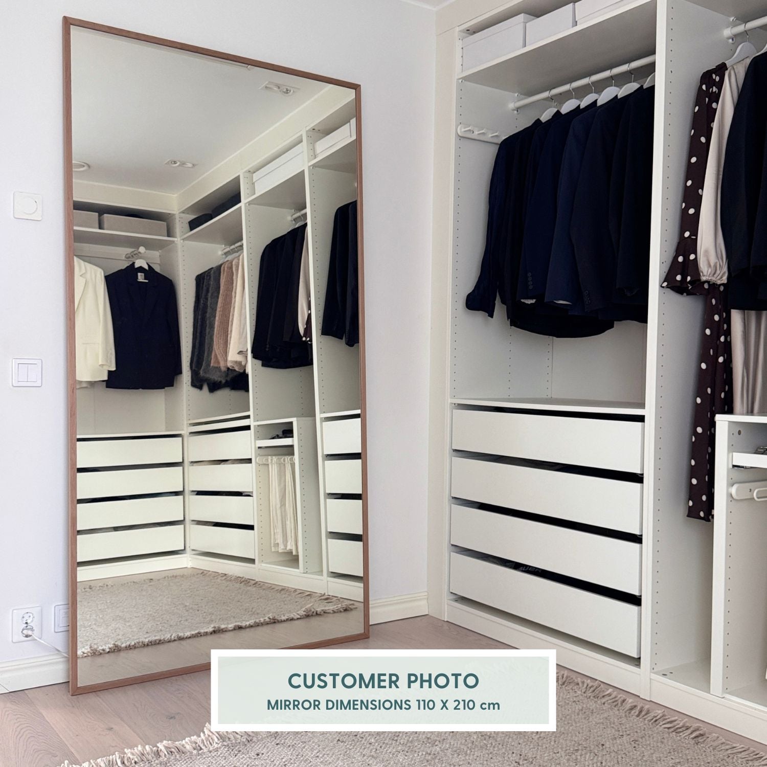 Slimline - Full Length Mirror with Thermally Modified Alder Frame (50x200 cm)