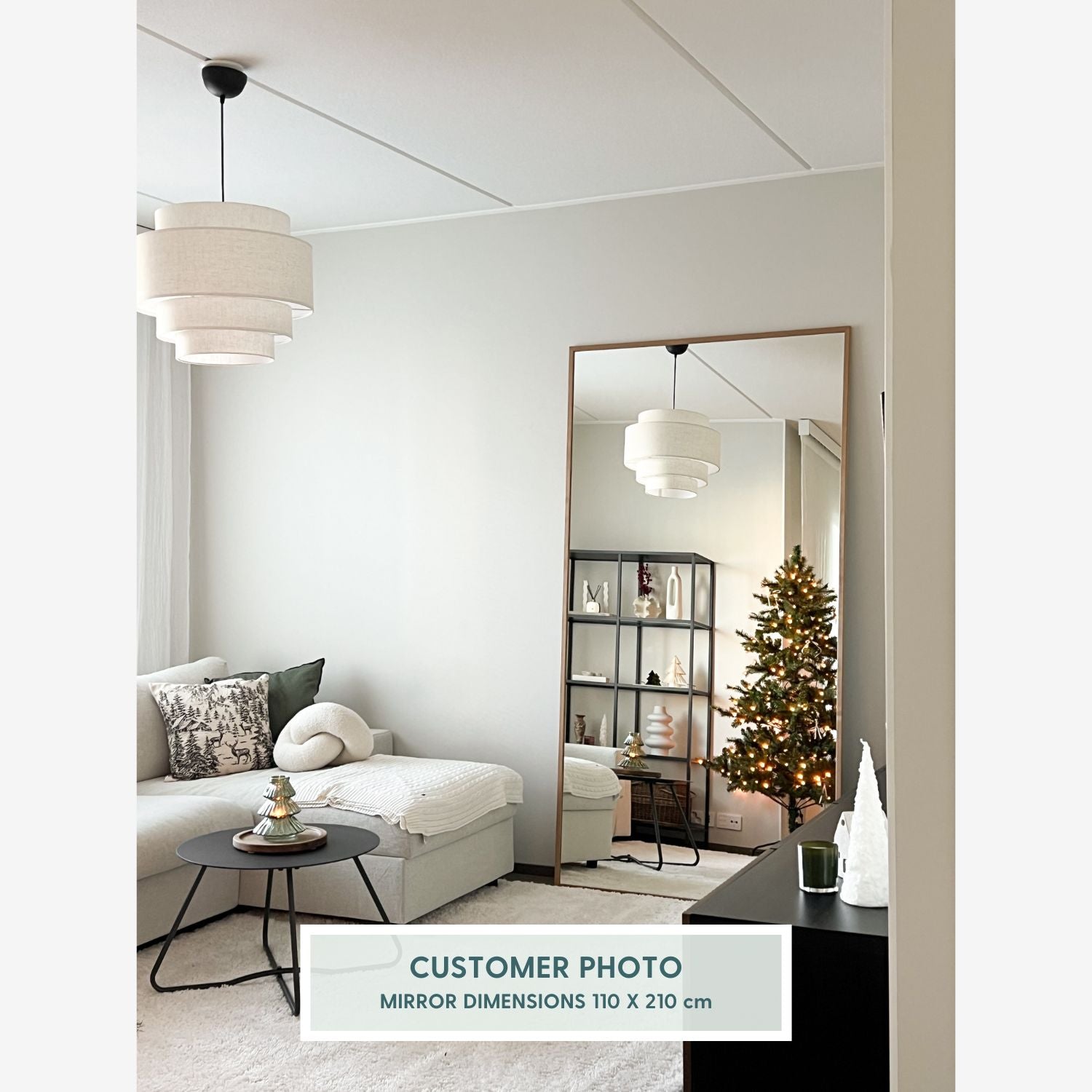 Slimline - Full Length Mirror with Thermally Modified Alder Frame (110x210cm)