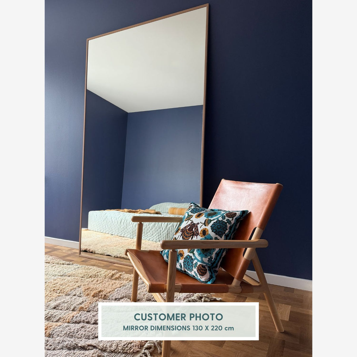 Slimline - Full Length Mirror with Thermally Modified Alder Frame (80x135cm)