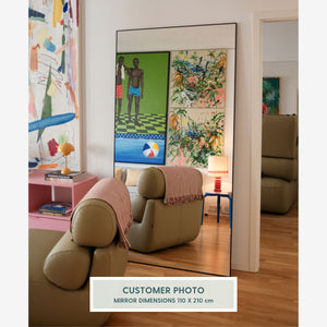 Slimline - Extra Large Full Length Mirror With Black Frame (110x210cm)