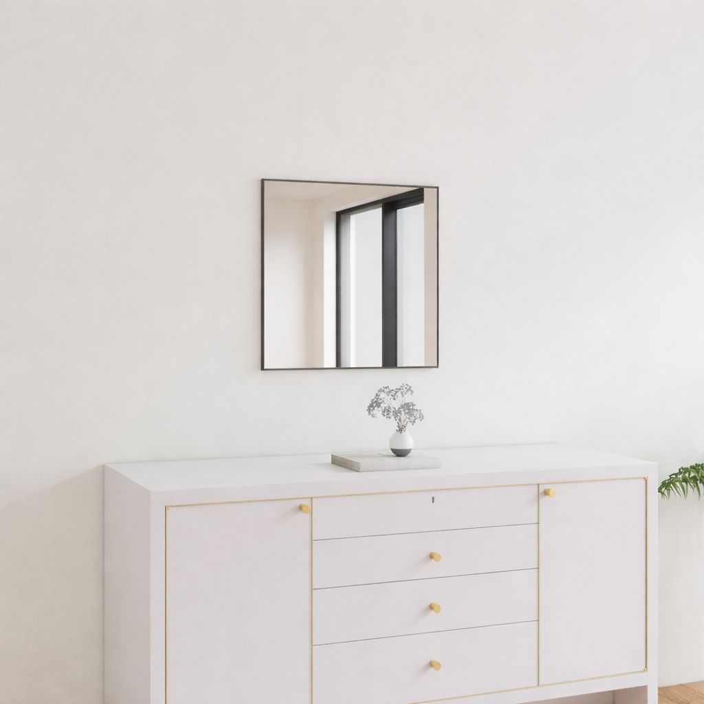 Slimline Mirror With Black Frame (40x40 cm)