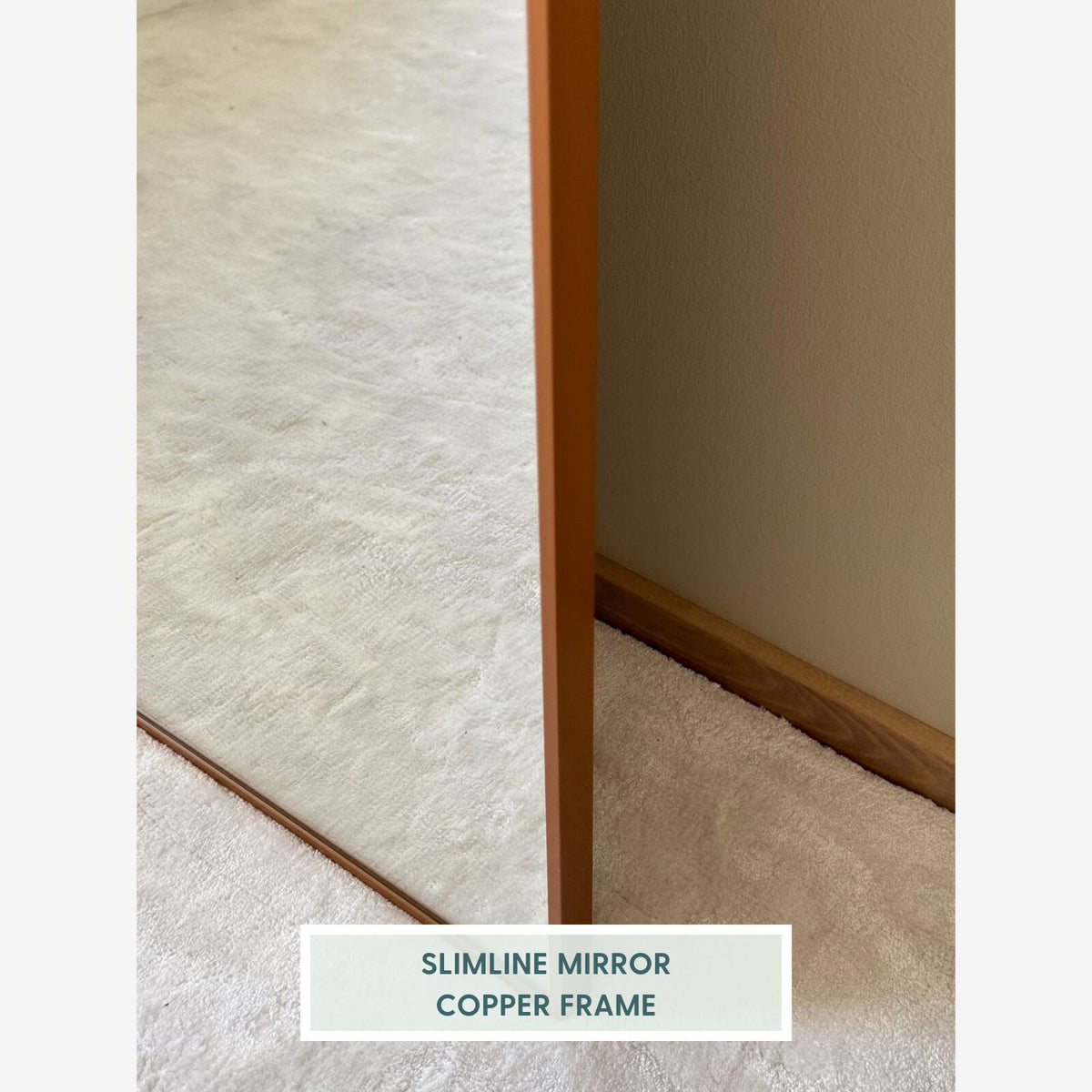 Slimline Full-Length Mirror With Copper Frame (110x210cm)