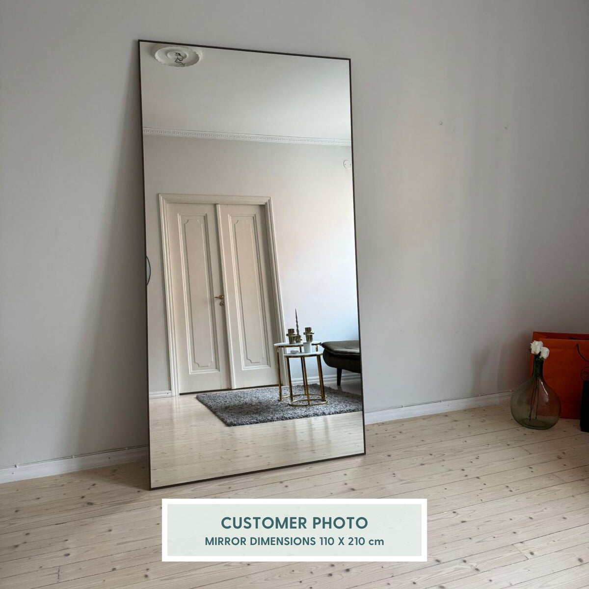 Slimline Full-Length Mirror With Bronze Frame (130x220cm)