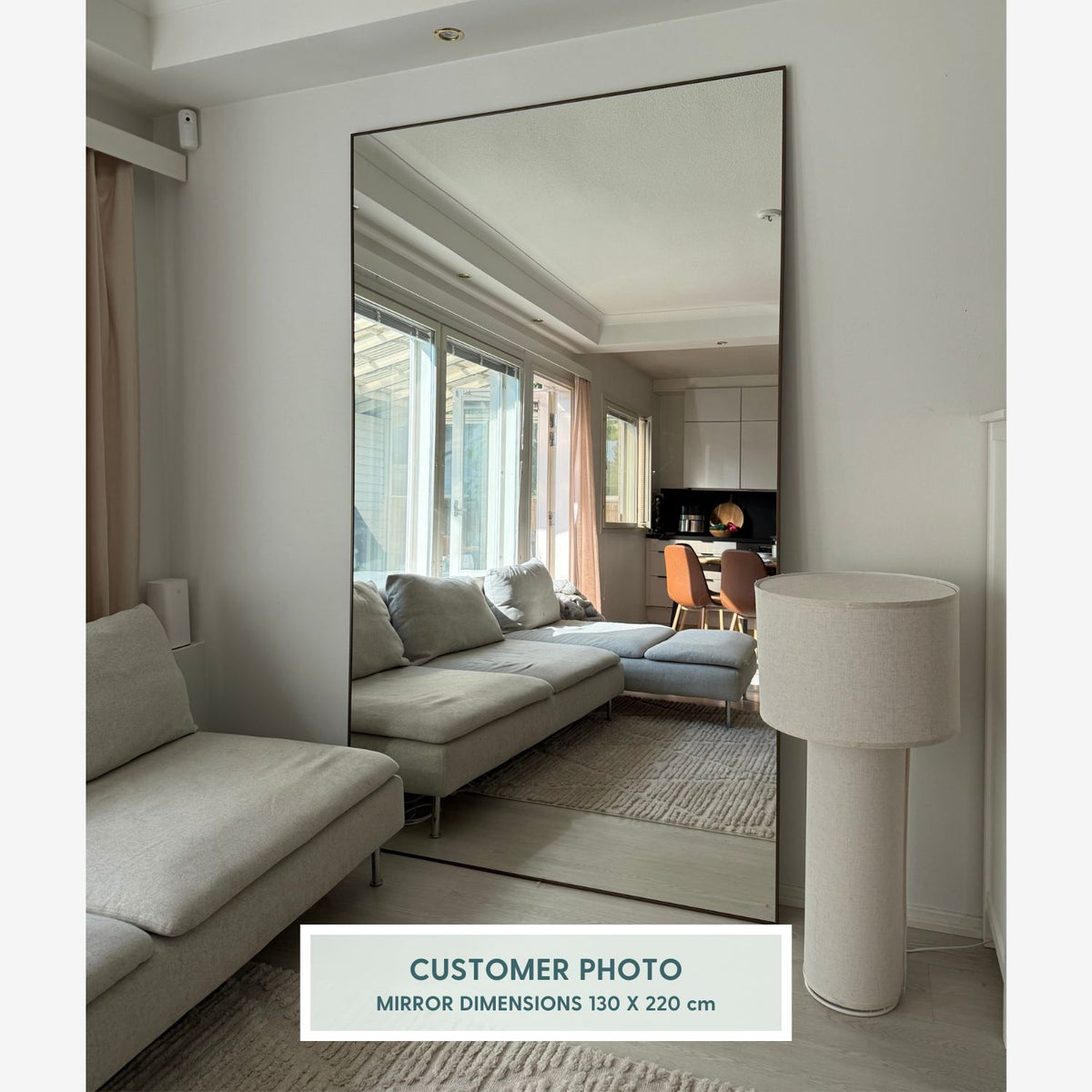 Slimline Full-Length Mirror With Bronze Frame (130x220cm)