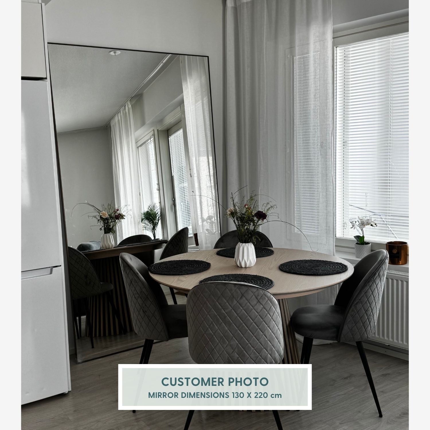 Giant Slimline Mirror With Bronze Frame (200x215cm)