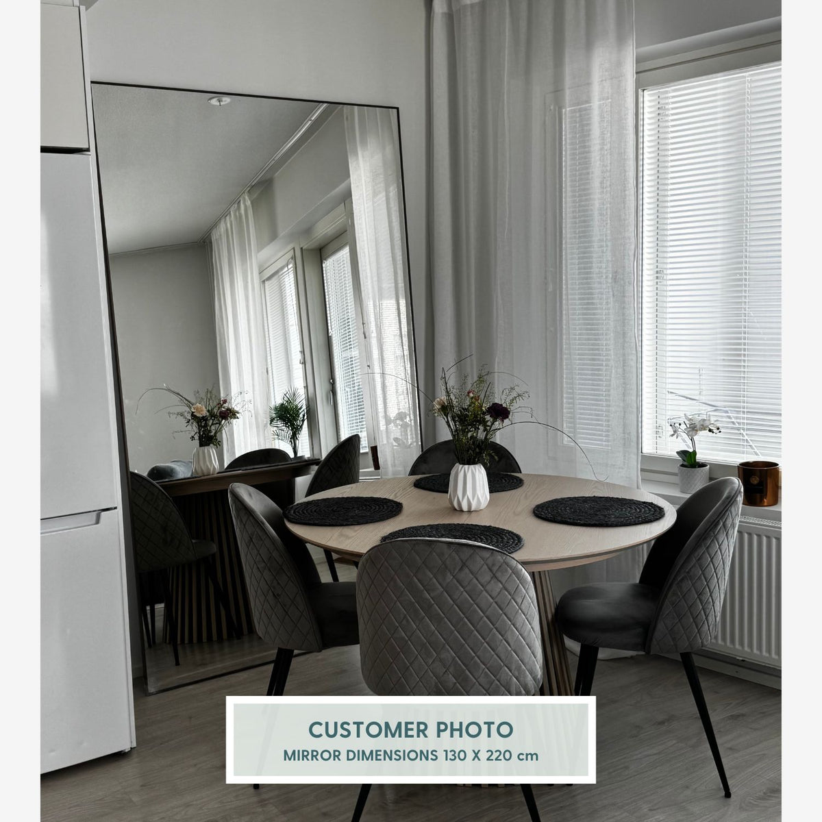 Slimline Full-Length Mirror With Bronze Frame (130x220cm)