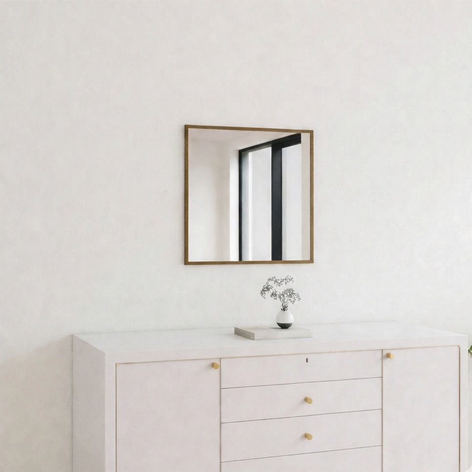 Slimline - Liten Väggspegel Med Bronsram (40x40 cm)