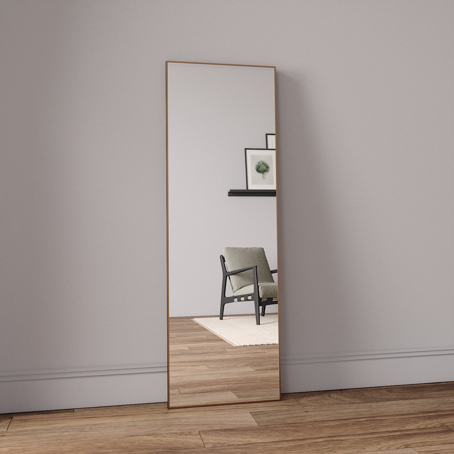 Slimline Mirror With Bronze Frame (50x150cm)