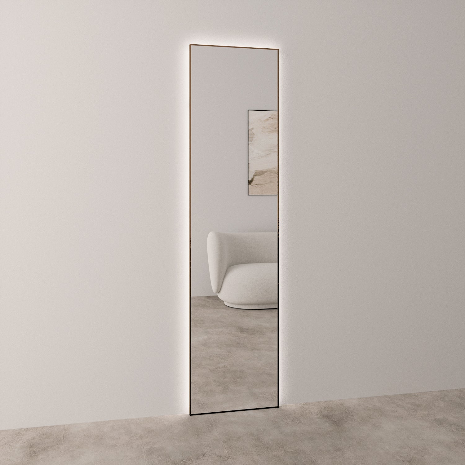 Slimline Full-Length LED  Mirror With Bronze Frame (50x200cm)