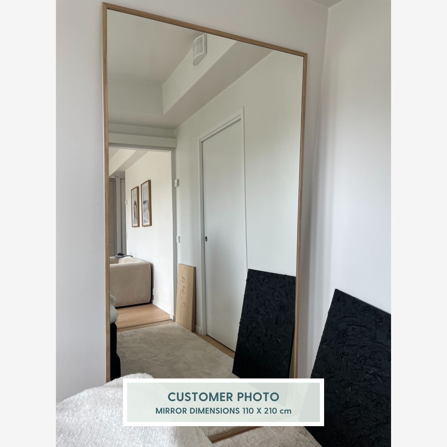 Slimline - Extra Large Full Length Mirror With Oak Frame (110x210cm)
