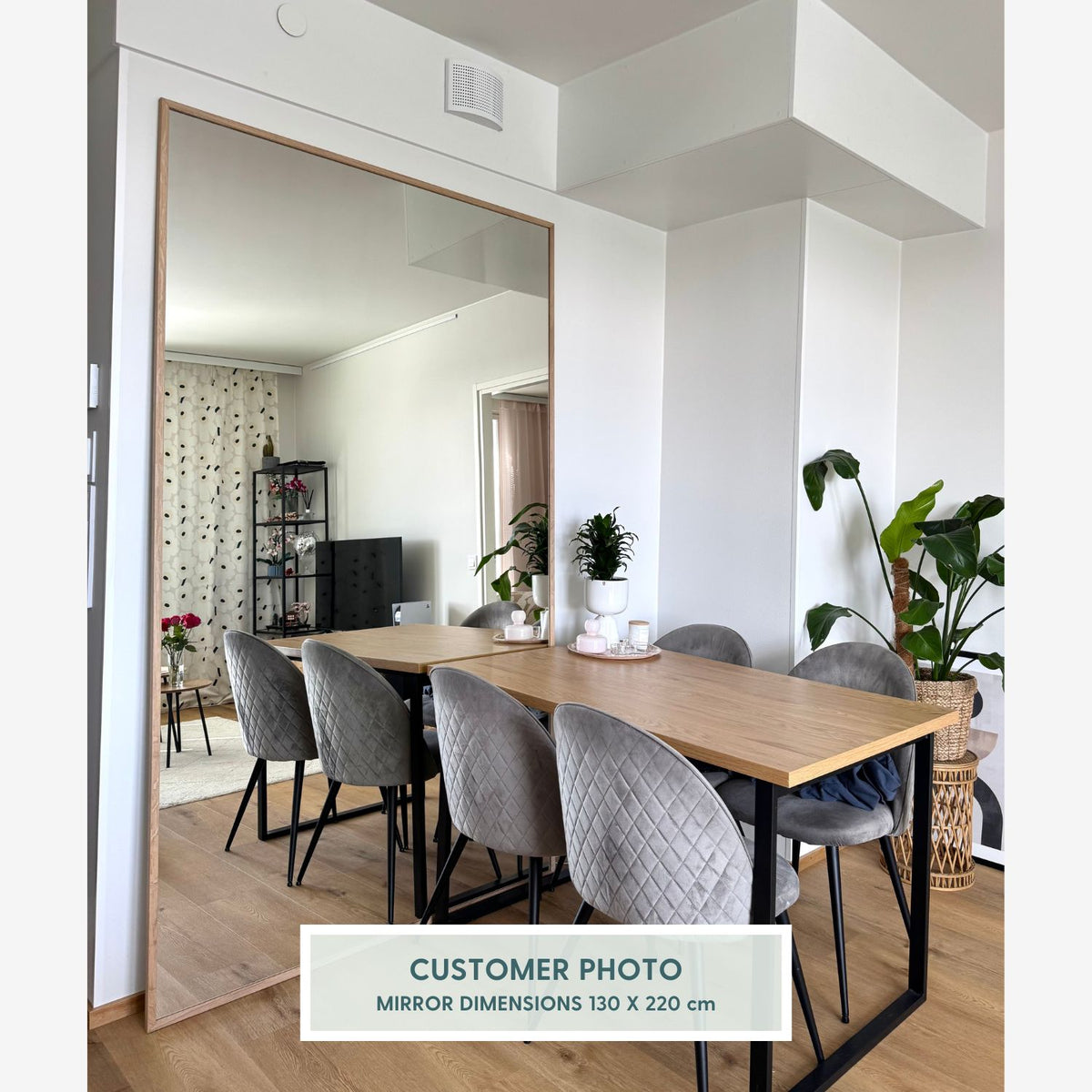 Slimline - Extra Large Full Length Mirror With Oak Frame (110x210cm)