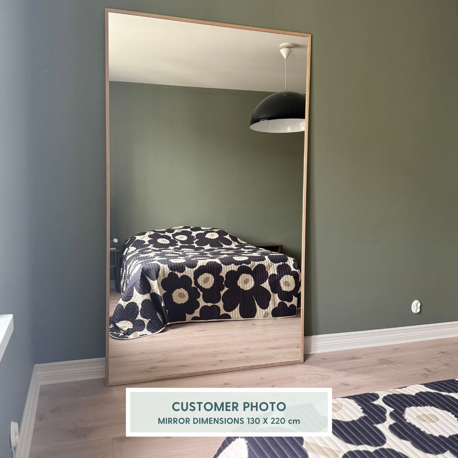 Slimline - Extra Large Full Length Mirror With Oak Frame (130x220cm)