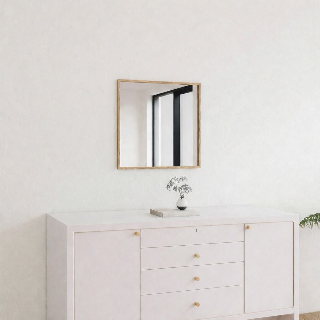 Slimline - Schmaler Spiegel Mit Eichenrahmen (40x40 cm)
