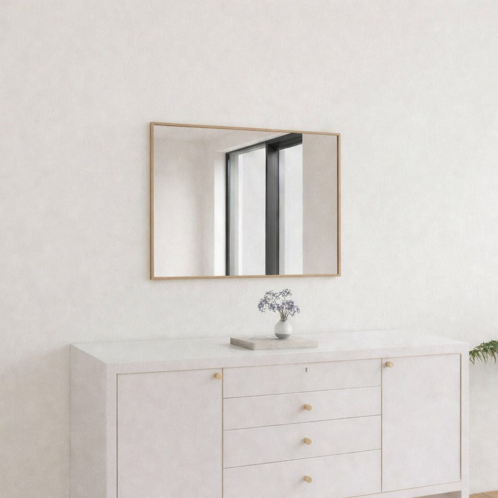 Slimline - Schmaler Spiegel Mit Eichenrahmen (50x60 cm)