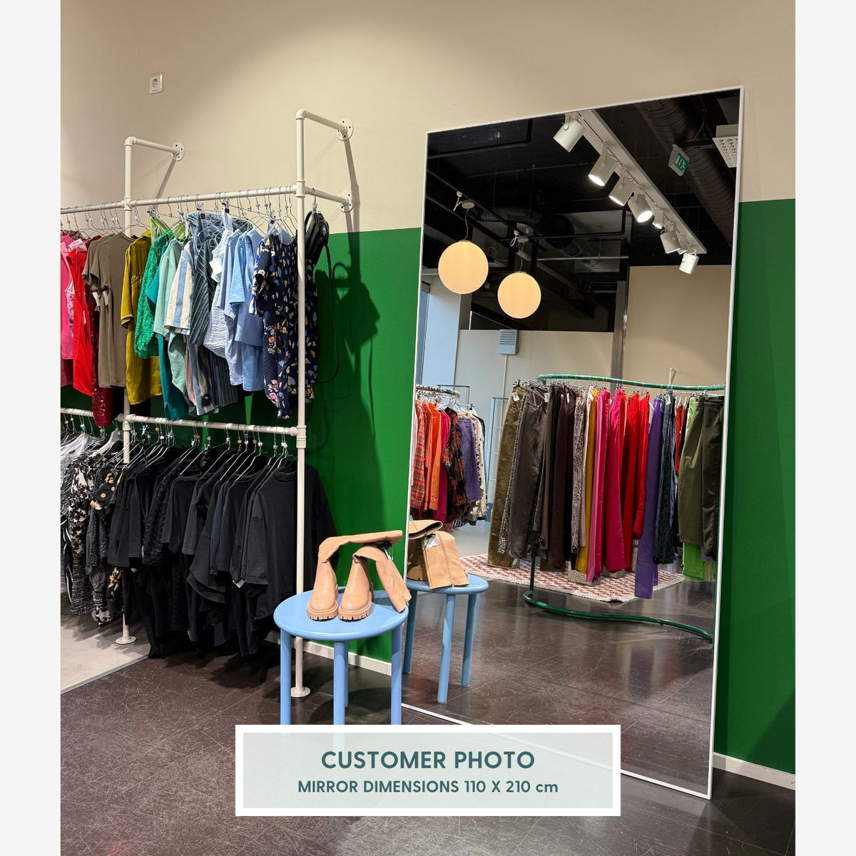 Slimline - Extra Large Full Length Mirror With White Frame (130x220cm)