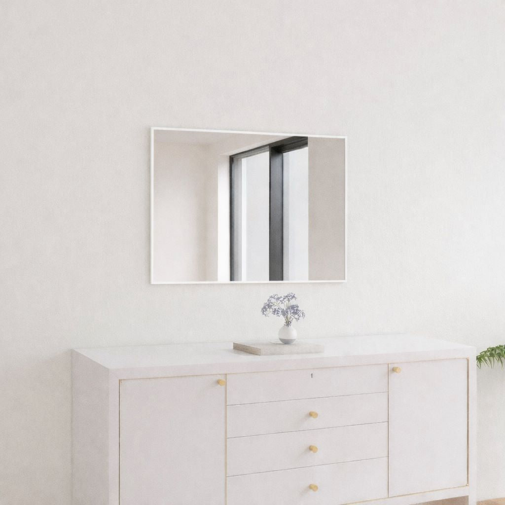Slimline Mirror With White Frame (50x60 cm)